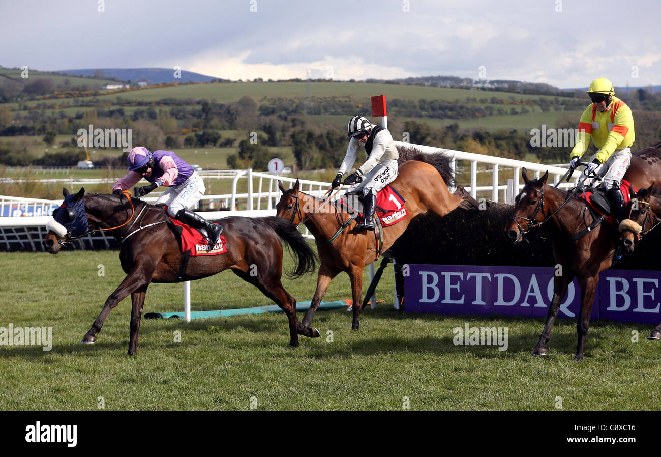 Definite Ruby ridden by jockey Jack Kennedy (left) on the way to winning the Hanlon Concrete E.B.F. Glencarraig Lady Mares Handicap Chase during day four of the Punchestown Festival at Punchestown, Co. Kildare, Ireland. PRESS ASSOCIATION Photo. Picture date: Friday April 29, 2016. See PA story RACING Punchestown. Photo credit should read: Brian Lawless/PA Wire Stock Photo