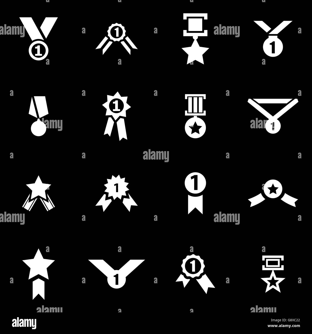 Vector white award medal icon set Stock Vector Image & Art - Alamy