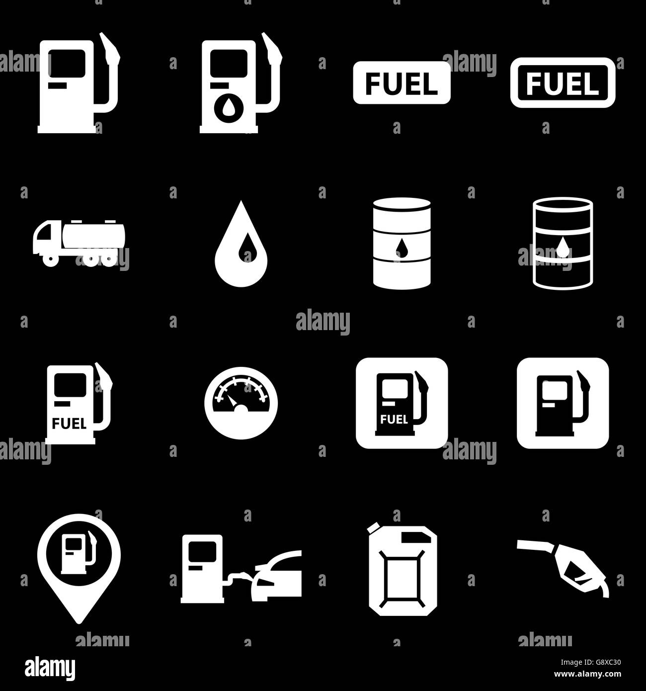 Vector white gas station icon set Stock Vector Image & Art - Alamy