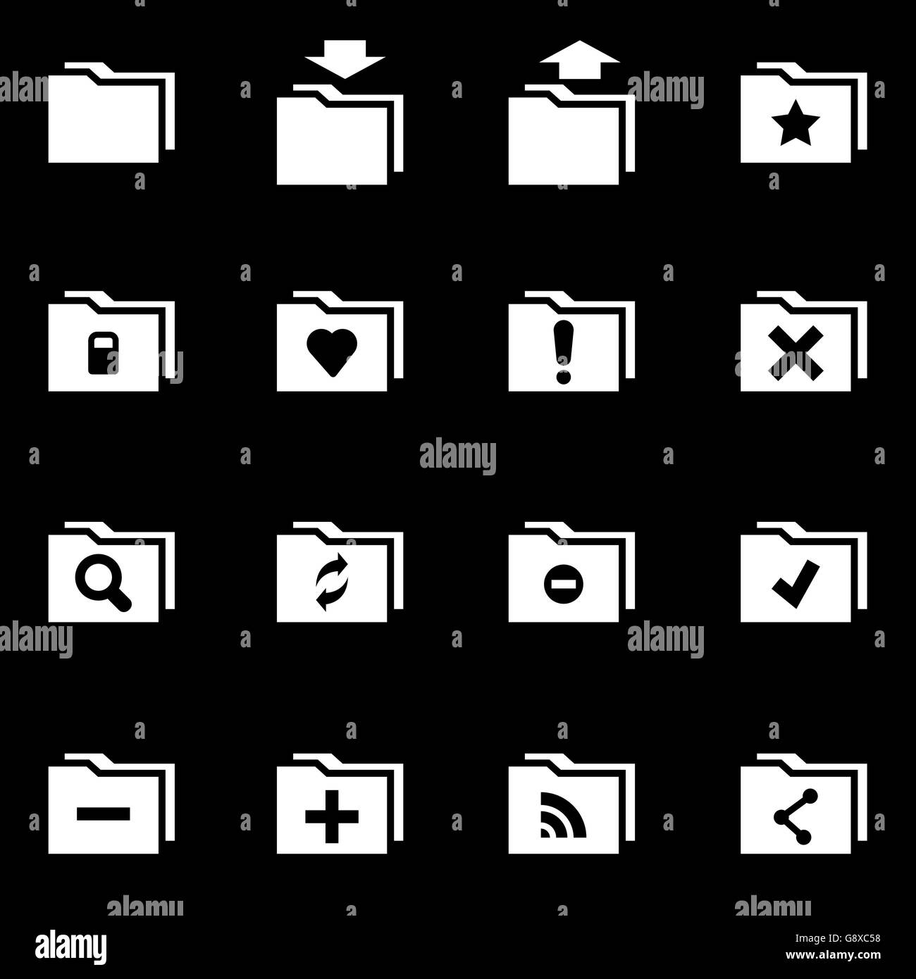 Vector white folder icon set Stock Vector Image & Art - Alamy