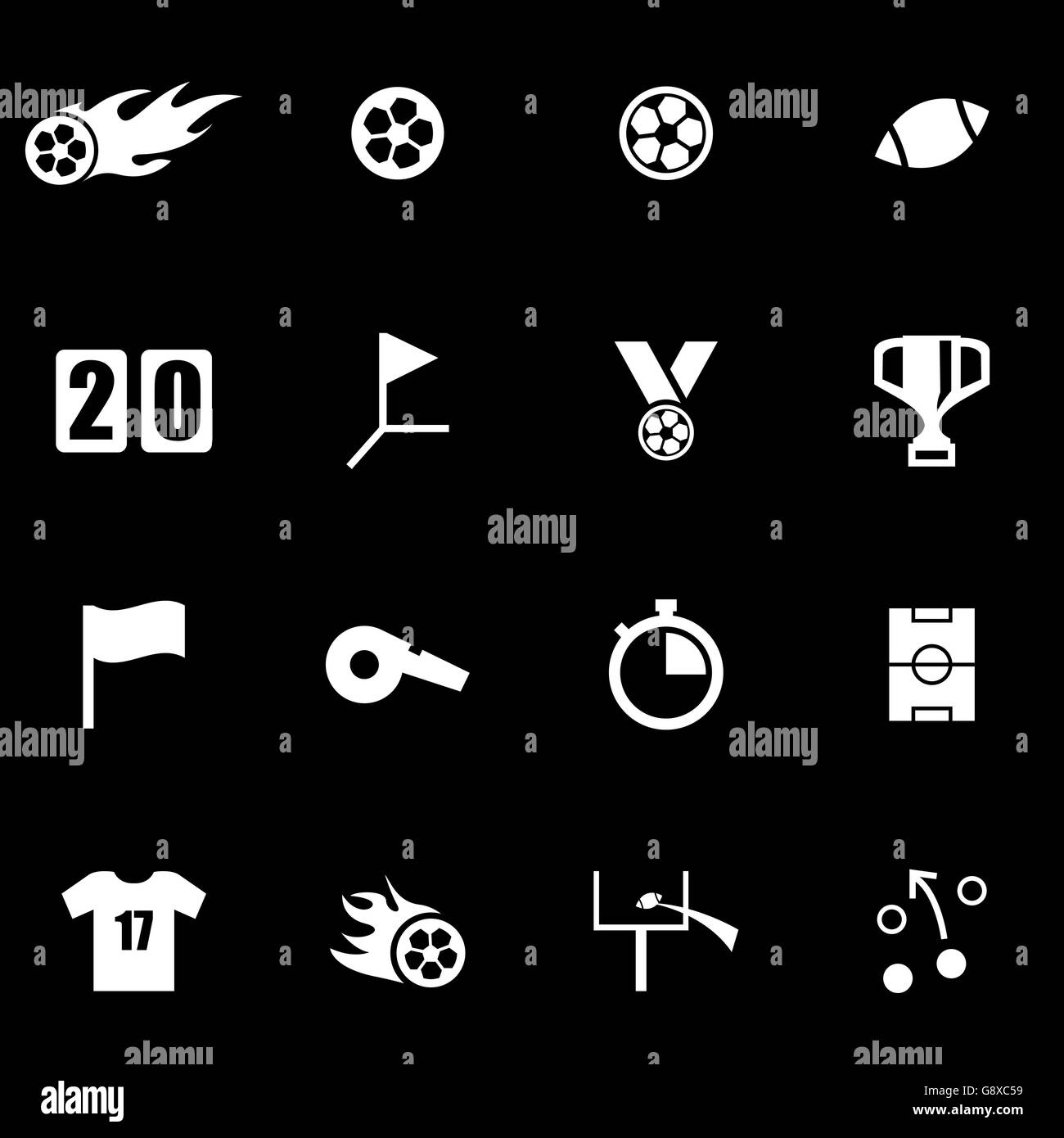 Football icon Black and White Stock Photos & Images Alamy