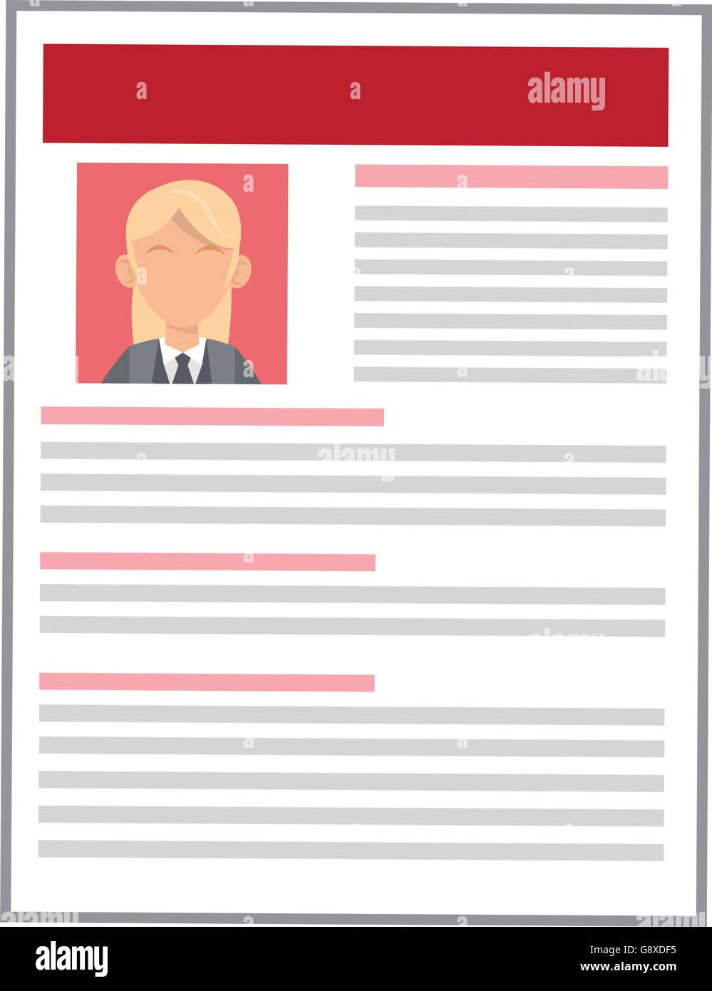woman red curriculum vitae icon Stock Vector Image & Art - Alamy