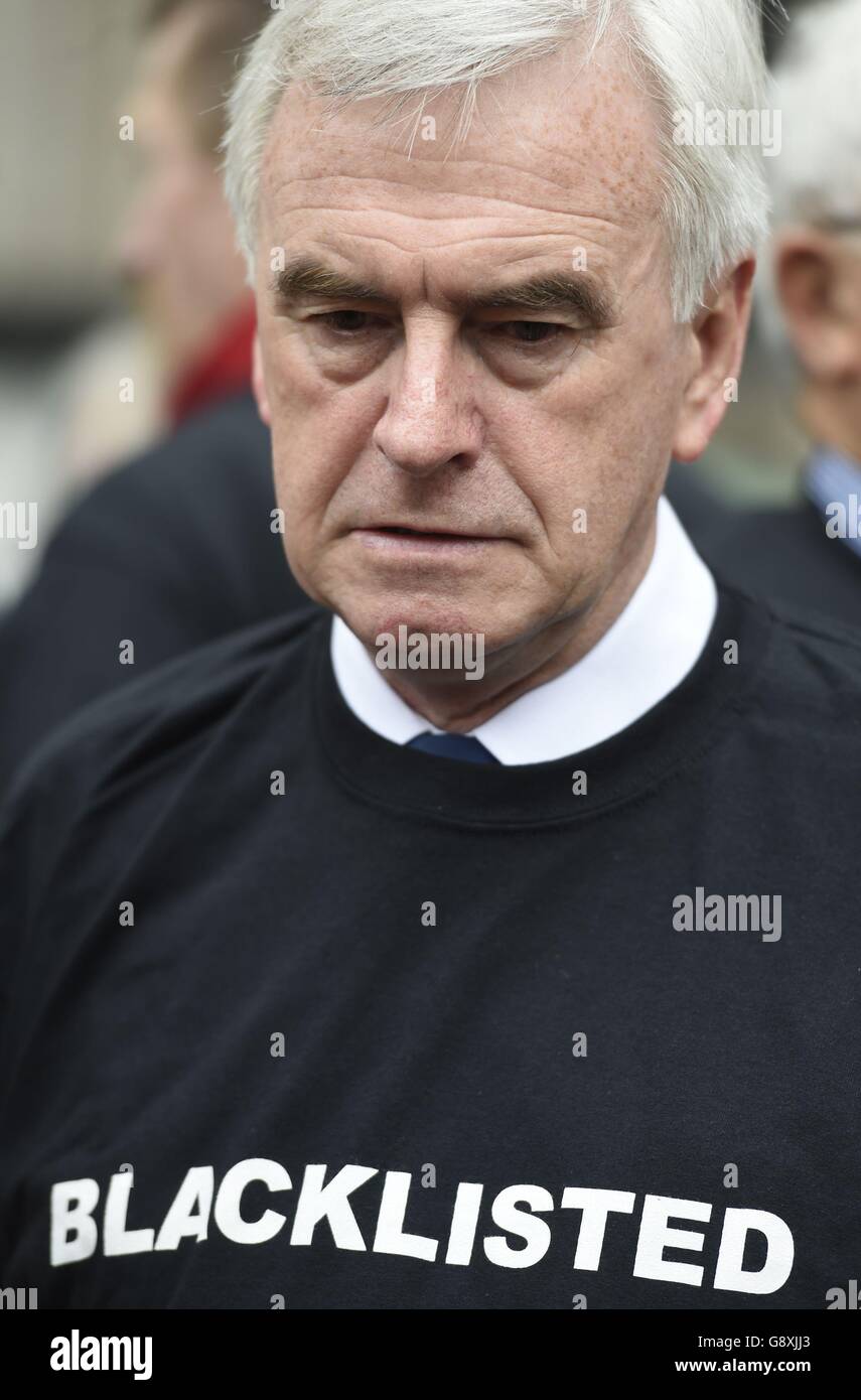 Shadow chancellor John McDonnell outside the Royal Courts of Justice