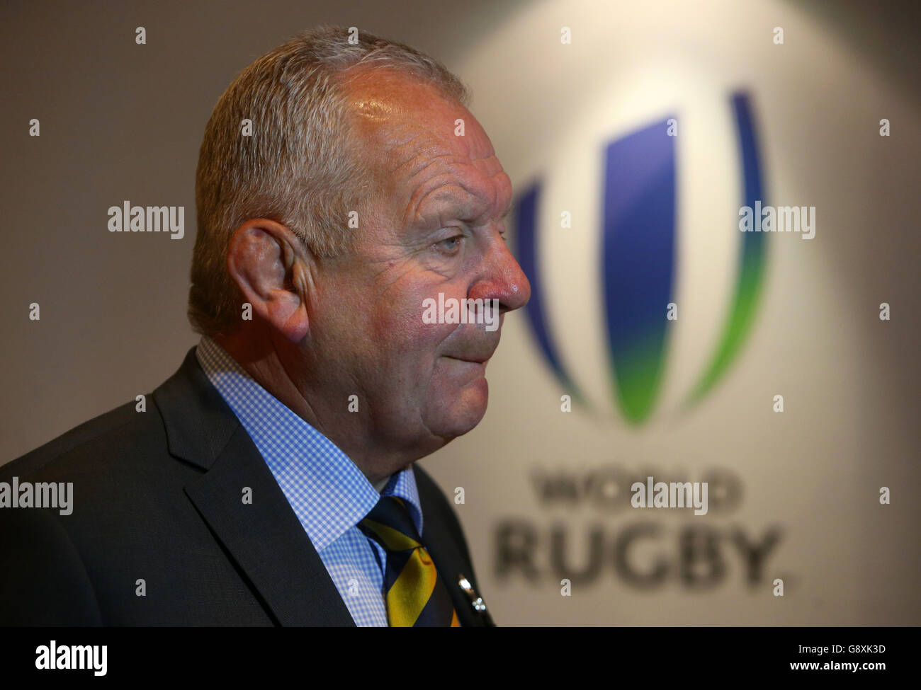 Bill Beaumont Press Conference - The Westbury Hotel. Incoming chairman of World Rugby, Bill Beaumont during the press conference at the Westbury Hotel, Dublin. Stock Photo