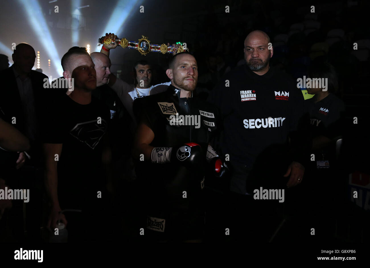 Copper Box Arena Boxing. Ryan Walsh walks in for the the British ...
