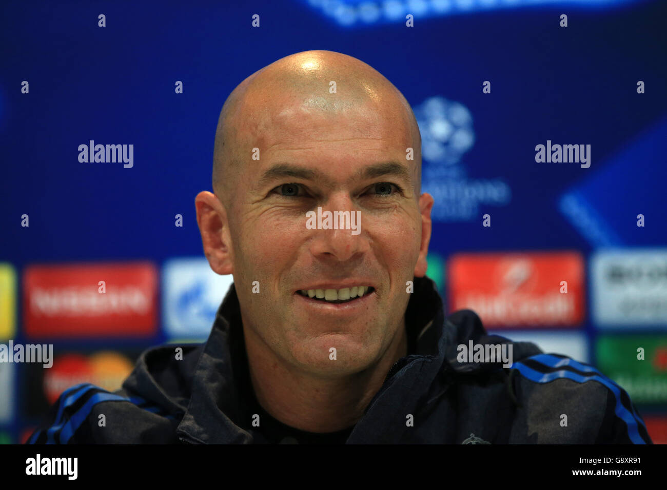 Real Madrid Head Coach Zinedine Zidane during a press conference at the