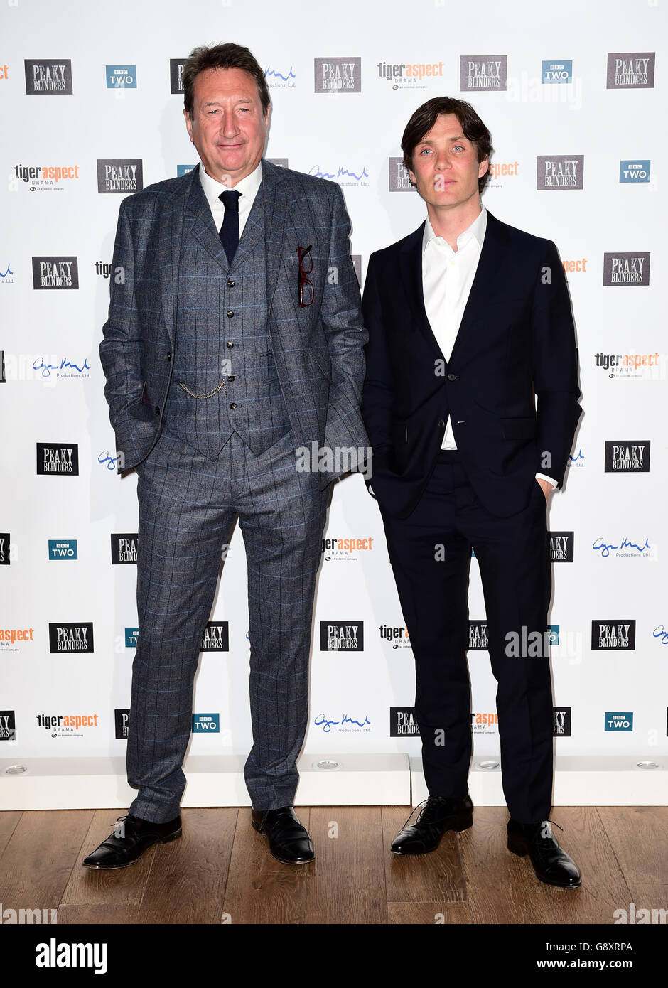 Steven Knight and Cillian Murphy (right) attending the Peaky Blinders Series Three premiere, at the BFI Southbank, London. PRESS ASSOCIATION Photo. Picture date: Tuesday May 3, 2016. Photo credit should read: Ian West/PA Wire Stock Photo