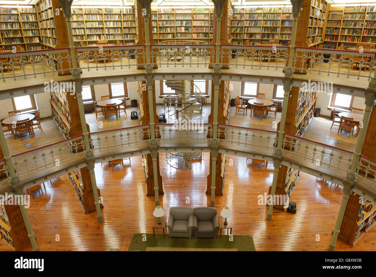 Library interior, Linderman Library, built in 1878, Lehigh University Stock Photo