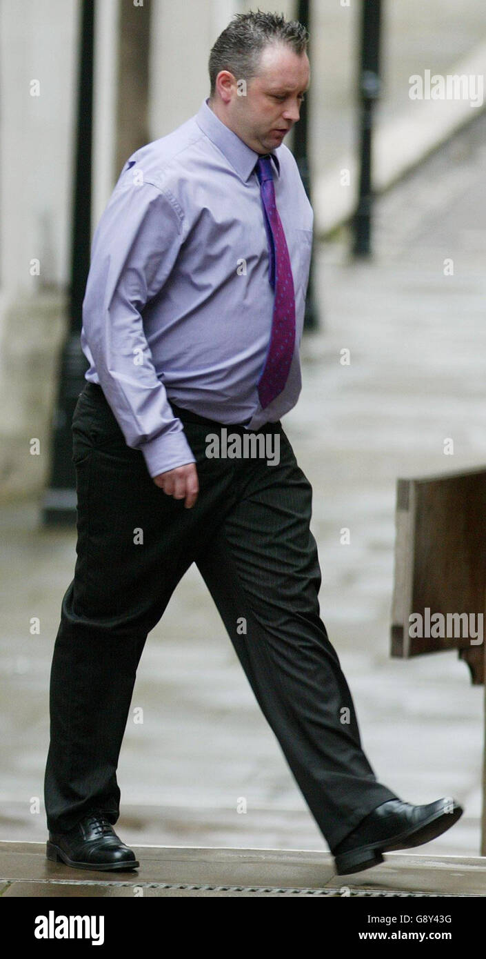 Darren Wyatt from Portsmouth in Hampshire at the High Court in London as the right to life case of his brain damaged daughter Charlotte is reviewed. Stock Photo