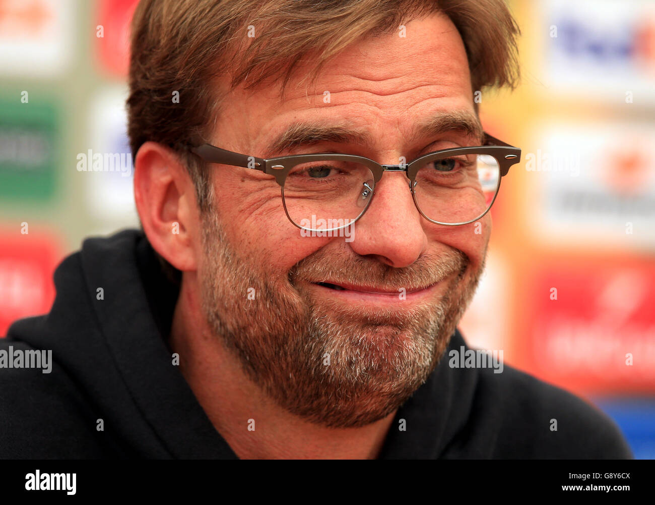 Liverpool manager Jurgen Klopp during a press conference at Melwood Training Ground, Liverpool. Stock Photo