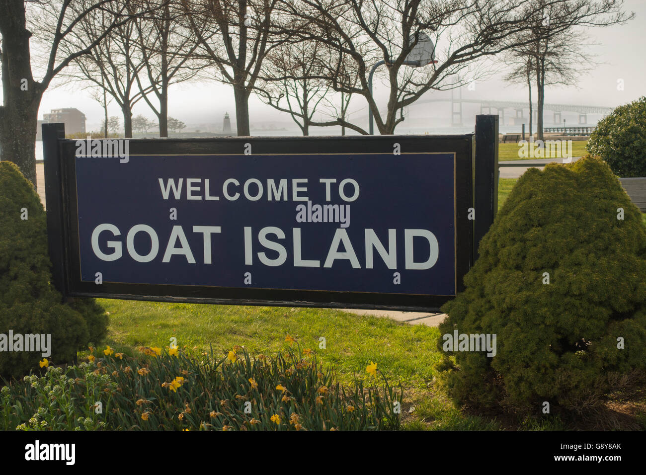 Goat island Newport RI Stock Photo Alamy