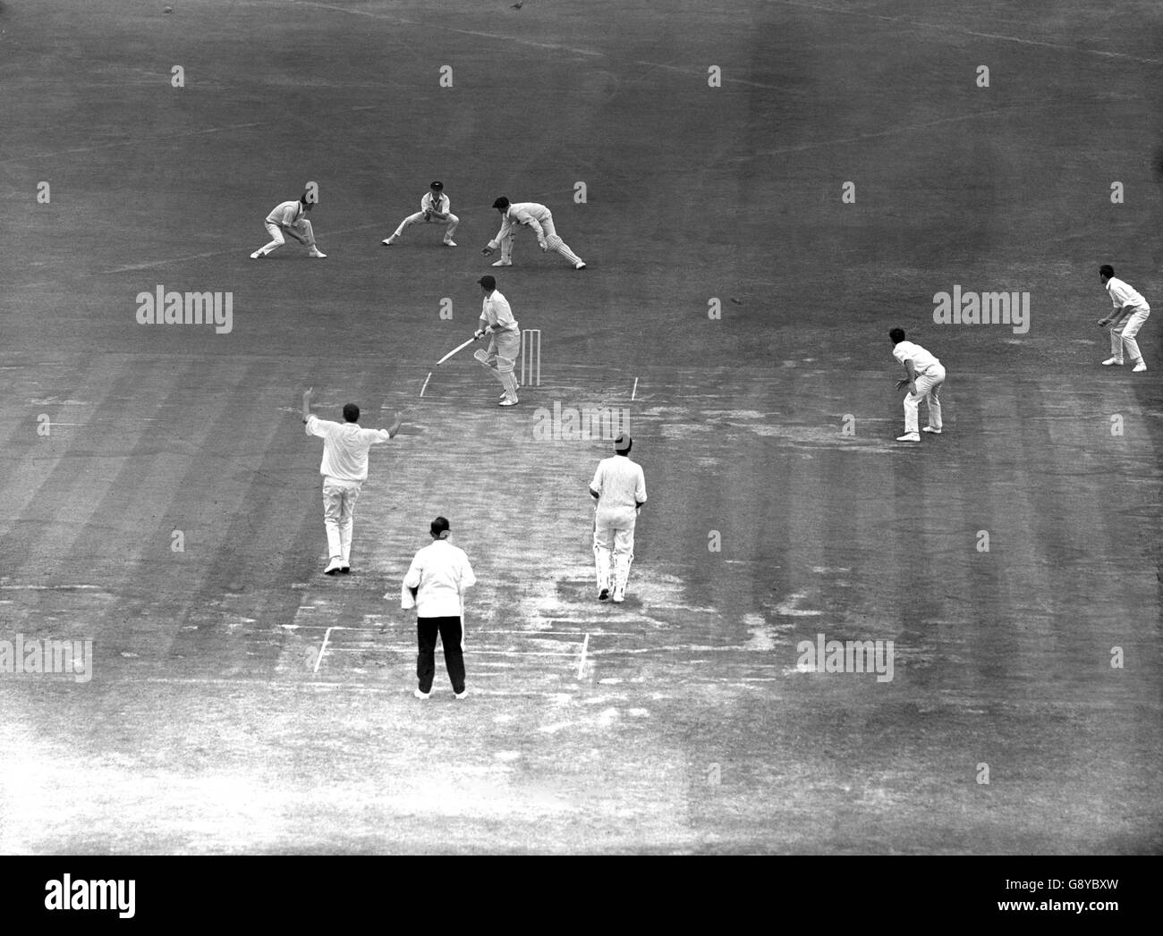 England v New Zealand - First Test Match - Lord's. England's Phil Sharpe is caught at slip by Glenn Turner, off the bowling of B Taylor for 20. Stock Photo