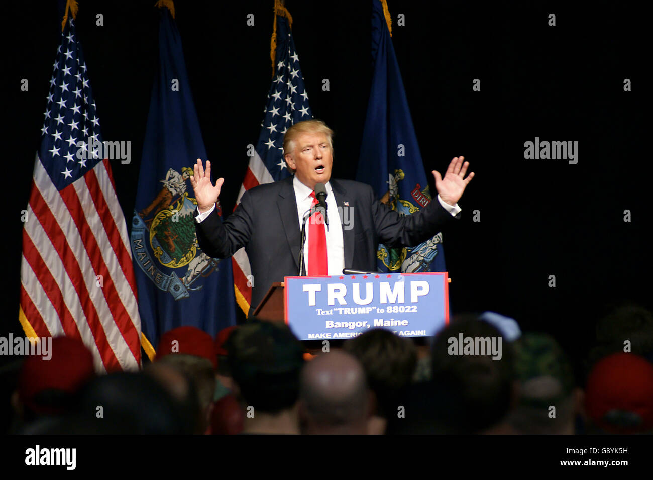 Donald Trump presidential campaign rally in Bangor, Maine Stock Photo