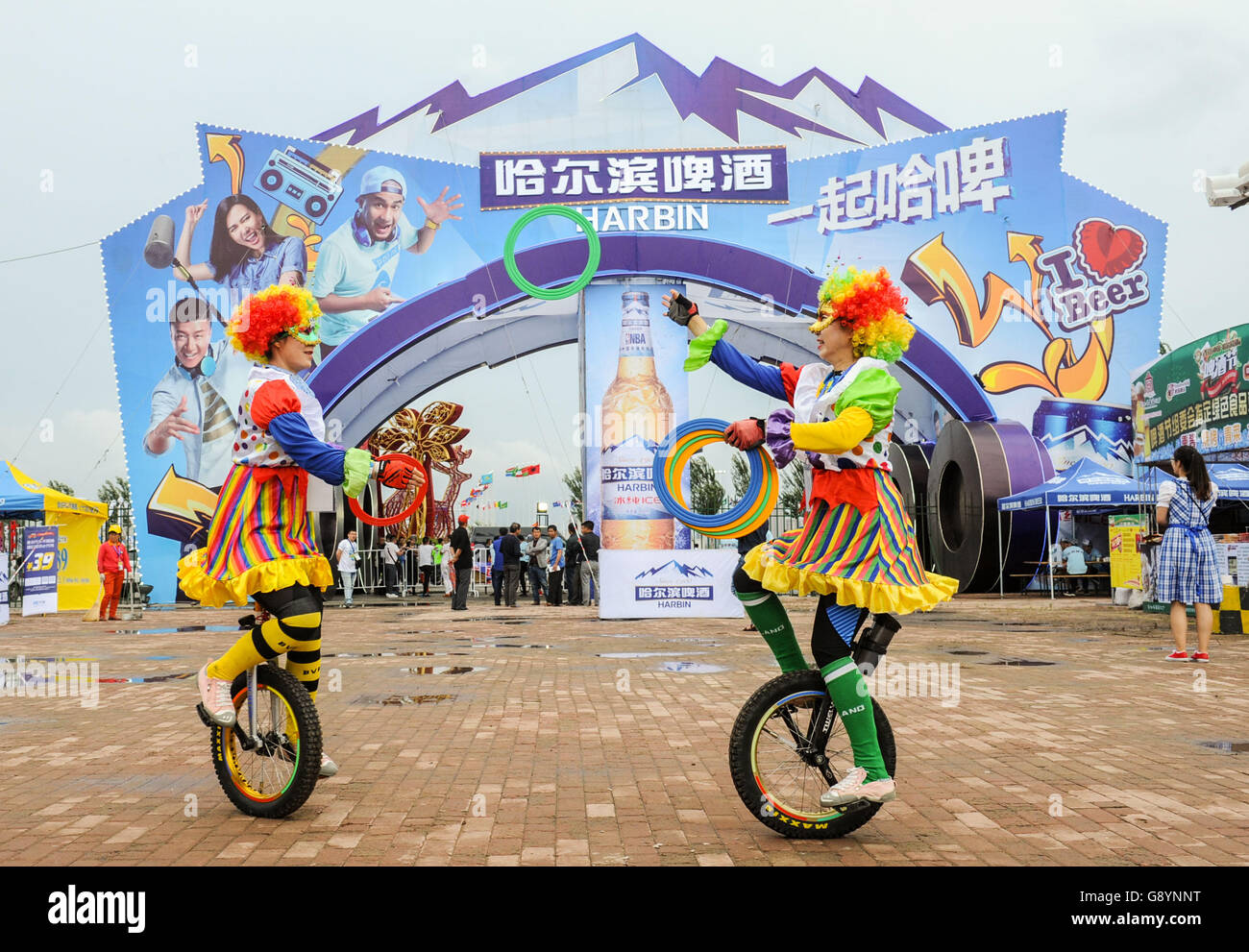 Harbin, China's Heilongjiang Province. 30th June, 2016. Actors perform during the Harbin International Beer Festival in Harbin, capital of northeast China's Heilongjiang Province, June 30, 2016. Credit:  Wang Song/Xinhua/Alamy Live News Stock Photo