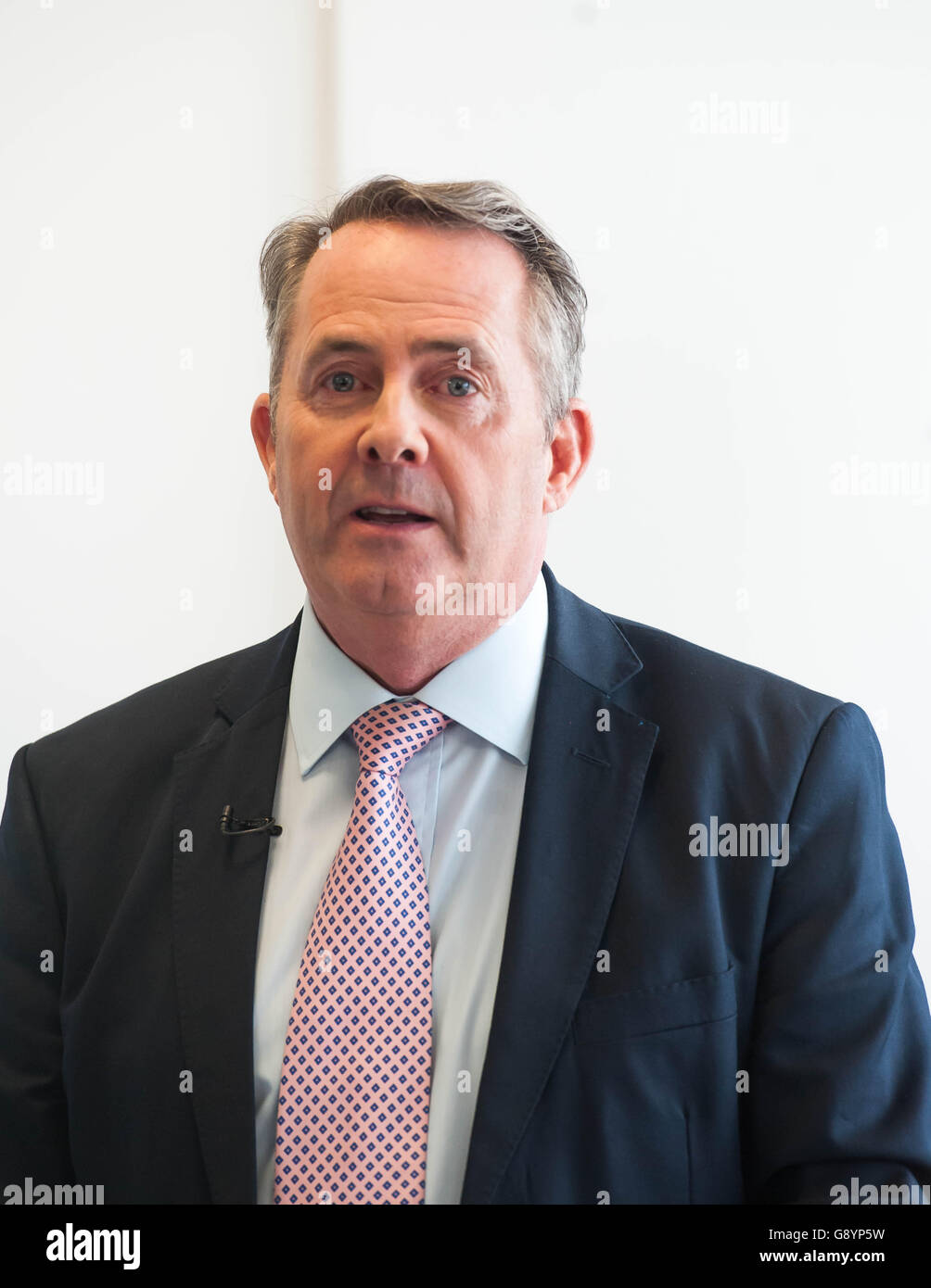 London UK. 30th June 2016 Former Defence Secretary Liam Fox launches