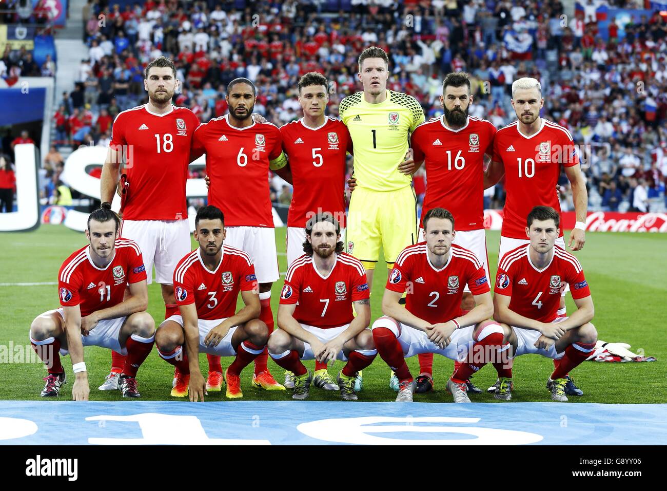 Wales Team Group Line Up Wal Jun 16 Football Soccer Uefa Euro 16 Group Stage
