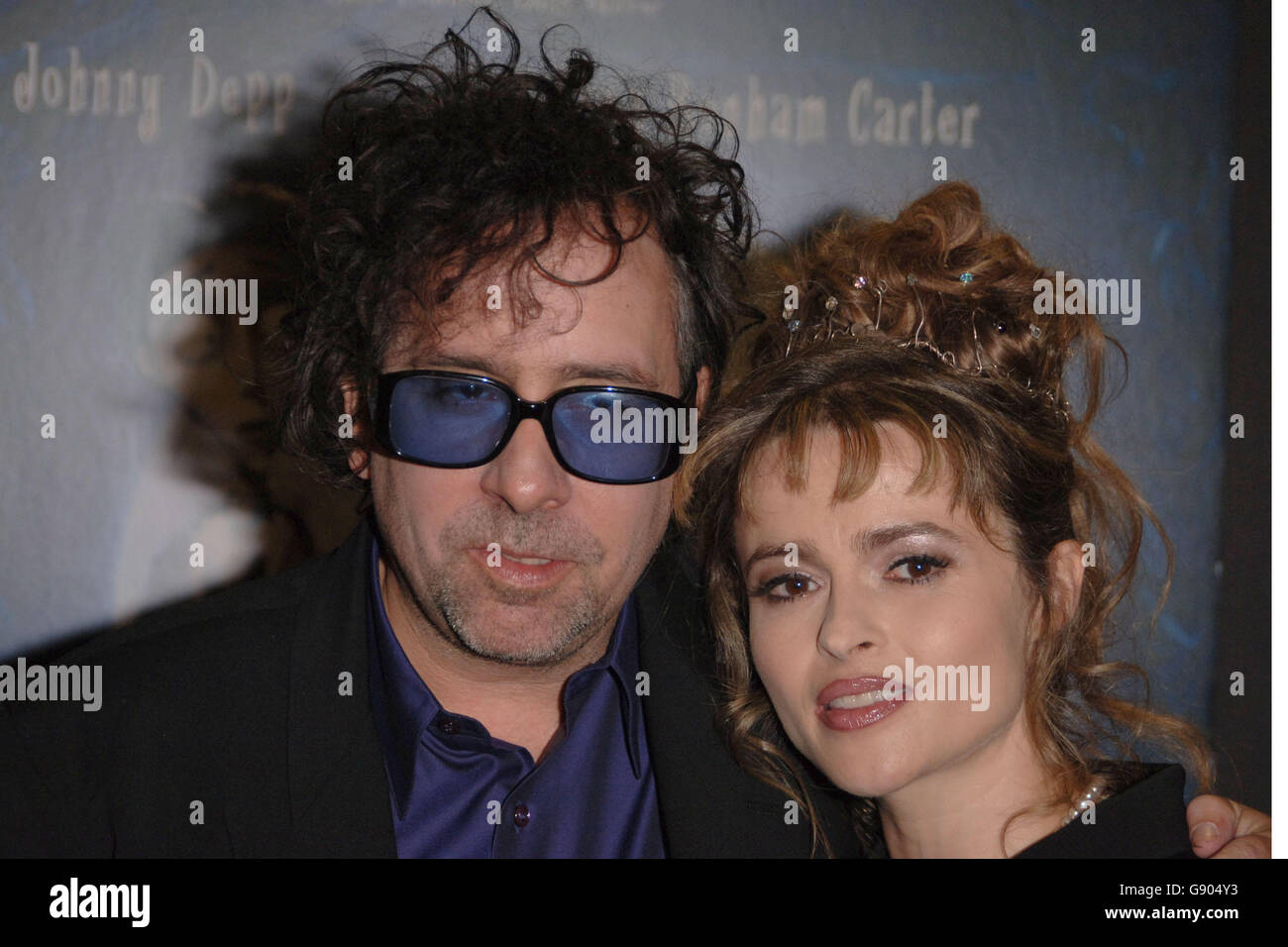 Celebrity sunglasses couple hair helena bonham carter hi res stock