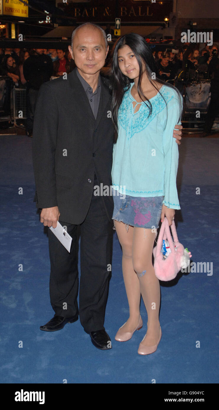 Shoe designer Jimmy Choo and his daughter Emily arrive for the UK premiere  of 'Corpse Bride', at the Vue West End, central London Stock Photo - Alamy