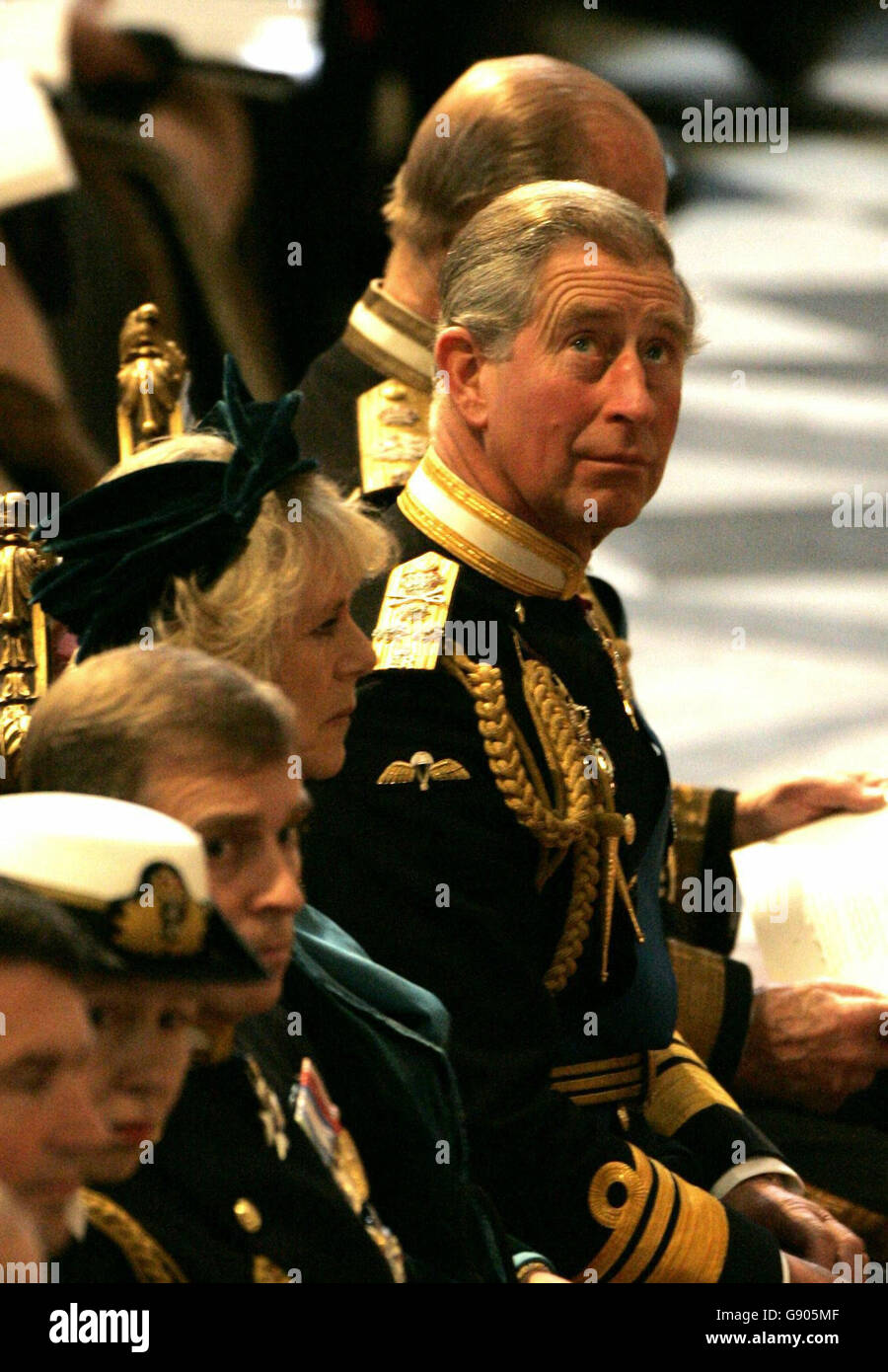 The Prince of Wales and the Duchess of Cornwall and other members of the Royal Family attend a service at St Paul's Cathedral, in central London, Sunday 23rd October 2005. The Service was dedicated to Lord Nelson, and marked the 200th Anniversary of the Battle of Trafalgar. See PA story HERITAGE Trafagar. PRESS ASSOCIATION Photo. Photo credit should read: Jamie Wiseman/Daily Mail/Rota/PA Stock Photo