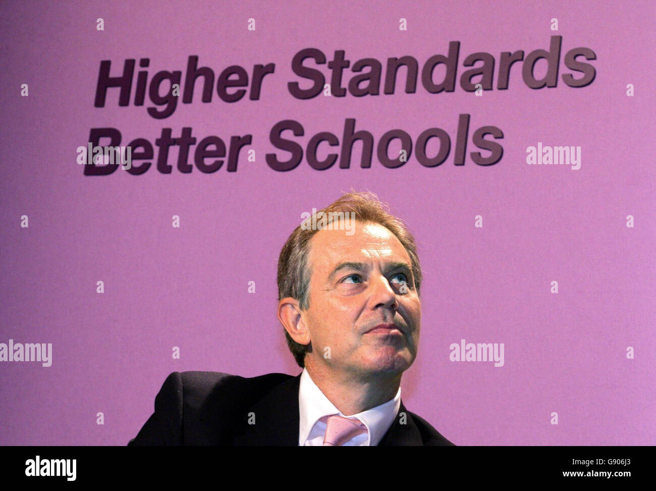 Britain's Prime Minister Tony Blair reflects during a speech on
