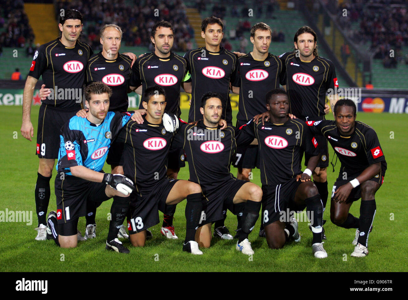 Soccer - UEFA Champions League - Group C - Udinese v Werder Bremen - Stadio Friuli. Udinese team group Stock Photo