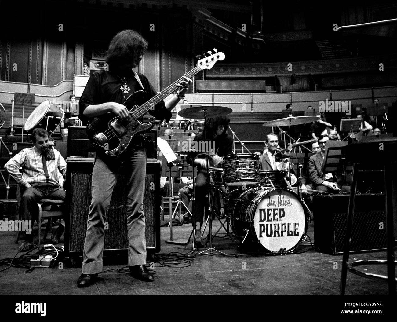 Deep Purple's rehearsal for 'Concerto for Group and Orchestra', composed by  the group's organist, Jon Lord. The piece will be performed by the group  for the time, together with the Royal Philharmonic