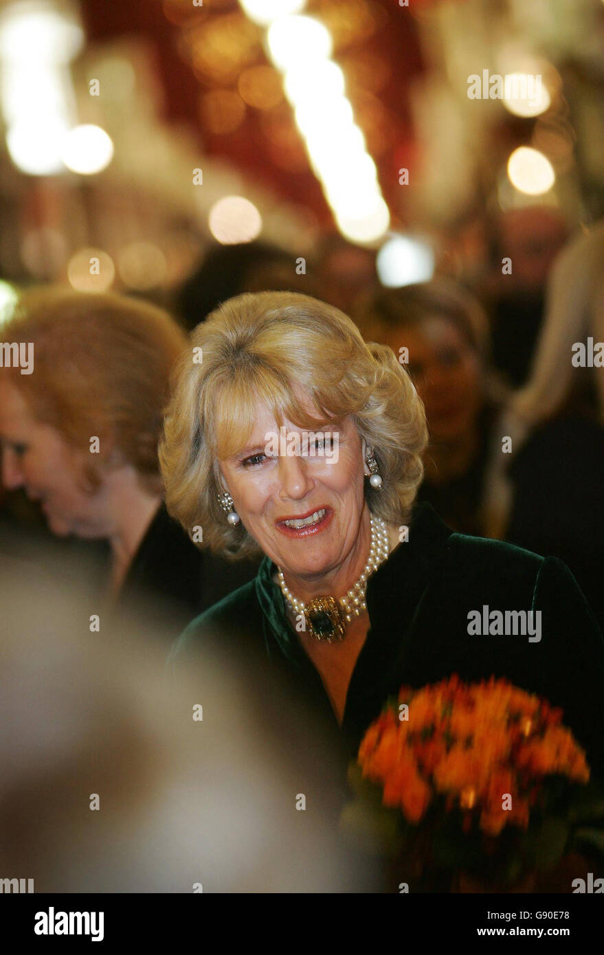 The Duchess of Cornwall during a visit to the Burlington Arcade in central London, Thursday November 17, 2005, where she switched on the Christmas lights. Camilla met shop owners and staff as they enjoyed mince pies and mulled wine in the covered arcade, which describes itself as 'the height of stylish shopping in the heart of London's West End' and 'the most elegant shopping arcade in London'. See PA Story ROYAL Camilla. PRESS ASSOCIATION Photo. Photo credit should read: Adrian Dennis/PA/WPA Rota AFP. Stock Photo