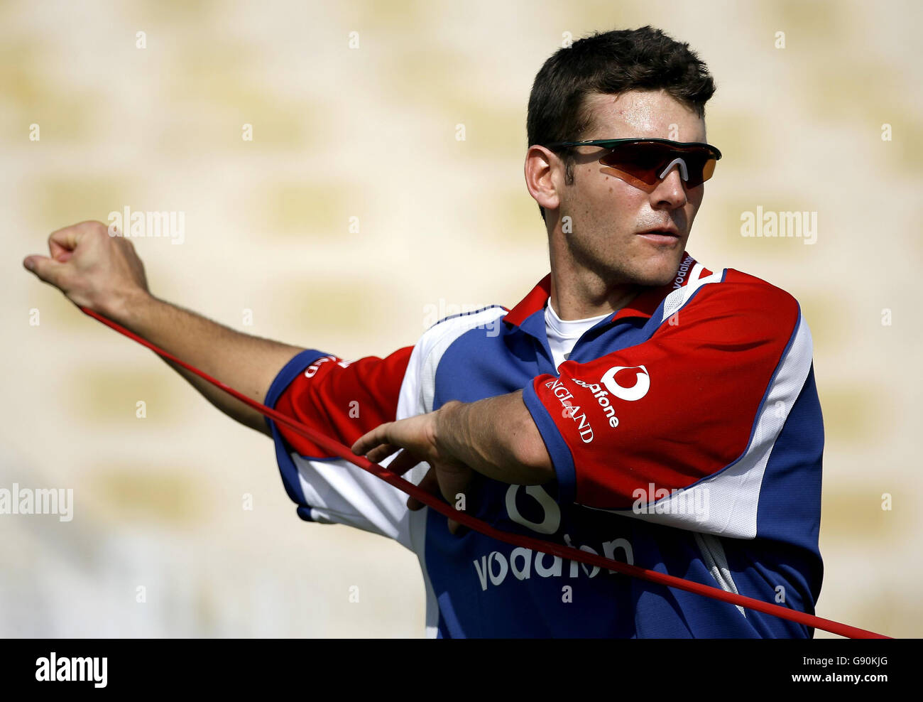 Alex Rwp England's Alex Loudon warms up before a practice session at Rawalpindi ...
