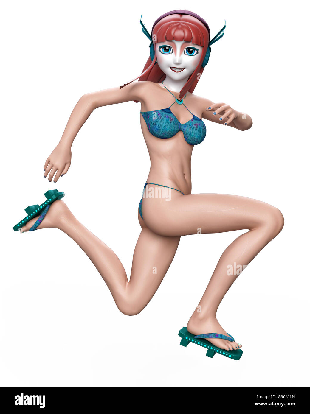 geisha bikini dancing Stock Photo