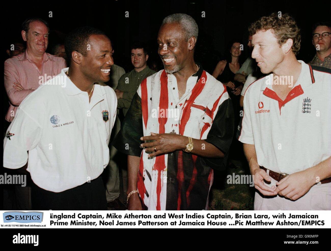 England Captain, Mike Atherton and West Indies Captain, Brian Lara
