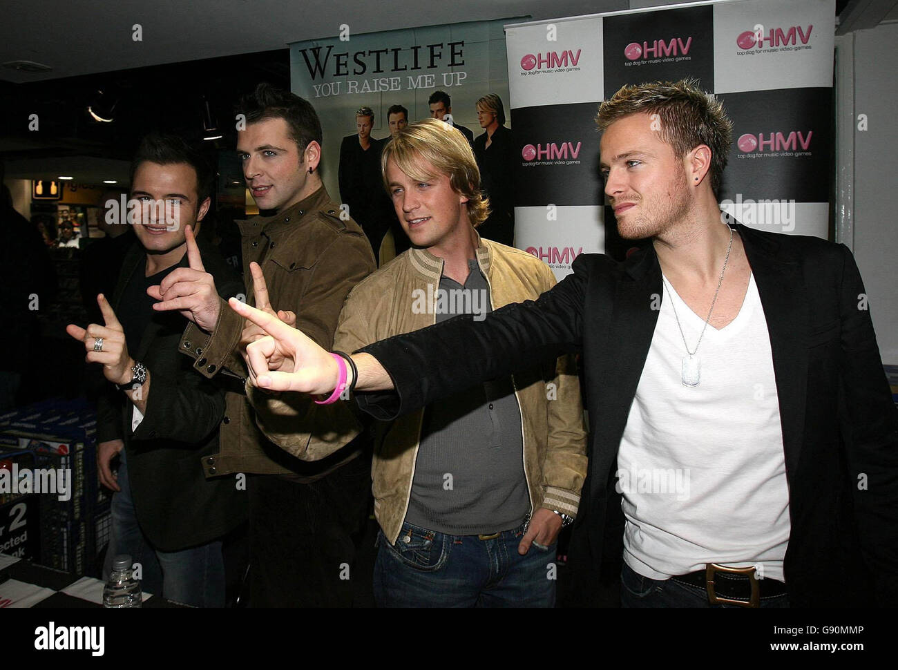 Westlife promote their new album Face to Face in Dublin, Friday October 28, 2005. Since they were formed by manager Louis Walsh seven years ago, Westlife have sold over 35 million albums worldwide with six multi-platinum albums in the UK and 12 UK number ones. See PA Story SHOWBIZ Westlife. PRESS ASSOCIATION Photo. Photo credit should read: Niall Carson/PA Stock Photo