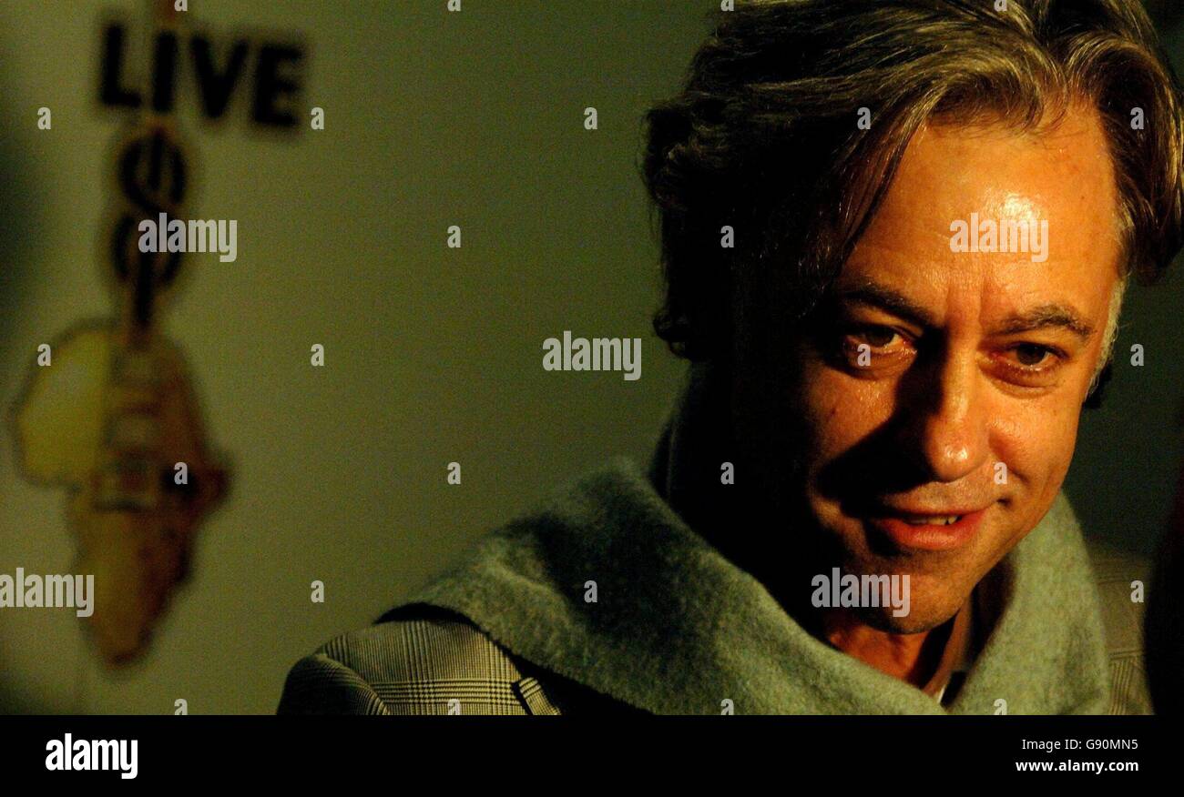 Sir Bob Geldof attends the global premiere for the DVD release of the Live 8 MAKEpovertyHISTORY awareness raising gigs in July 2005. From the Vue West End, central London, Thursday 27 October 2005. PRESS ASSOCIATION Photo. Photo credit should read: Steve Parsons/PA Stock Photo