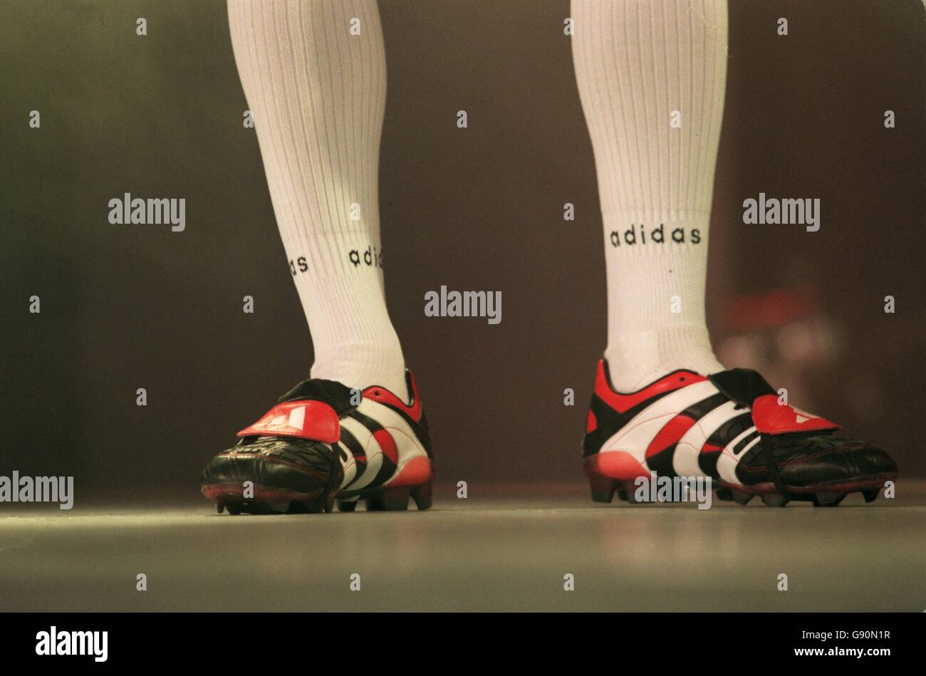 Soccer - David Beckham Signs a Boot Contract With Adidas. David Beckham of Manchester United at the launch of his new Adidas boot deal. Stock Photo