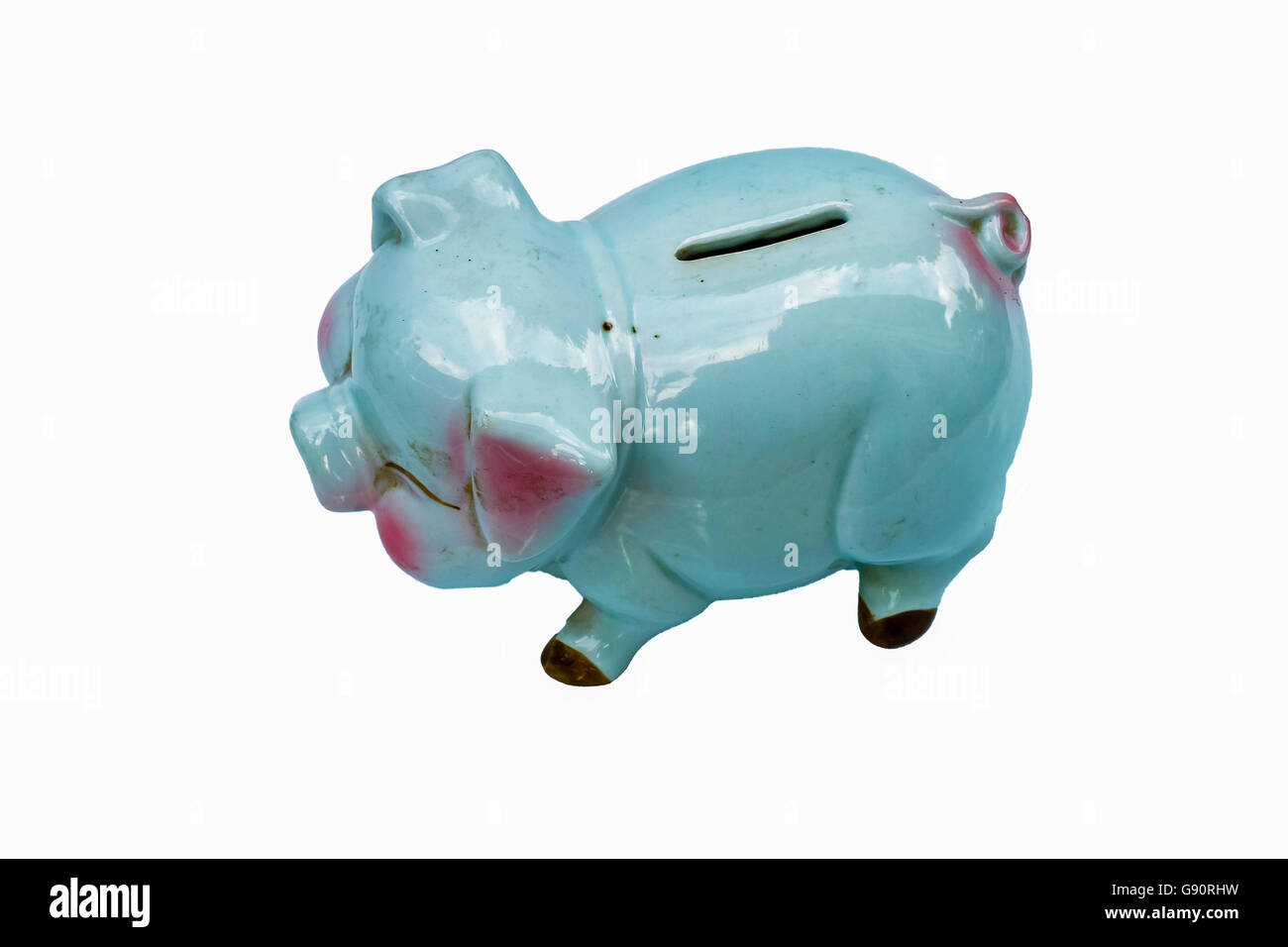 Piggy Bank Isolated on White Background with clipping path Stock Photo ...