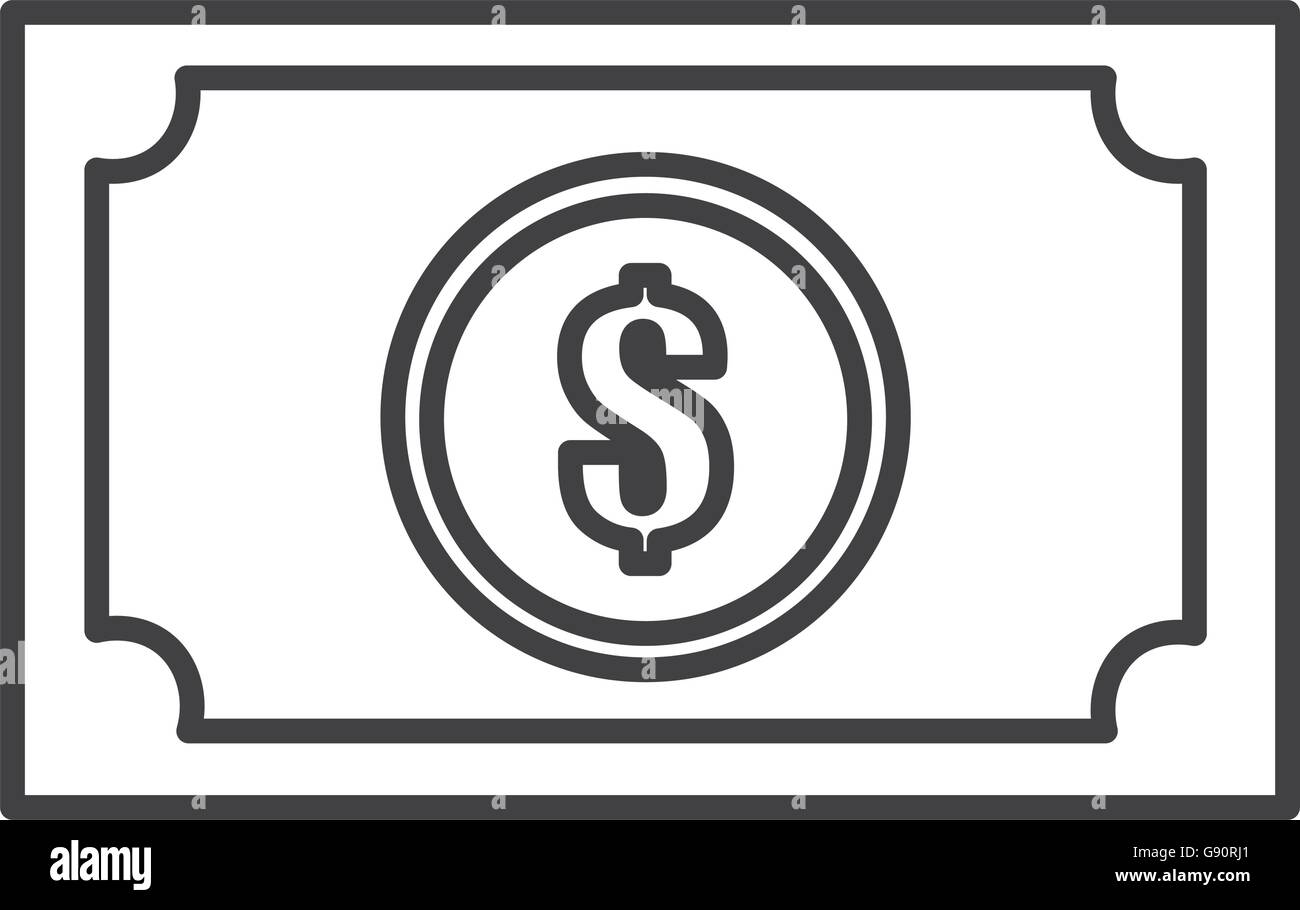 black and white money bill, vector graphic Stock Vector Image &amp; Art - Alamy