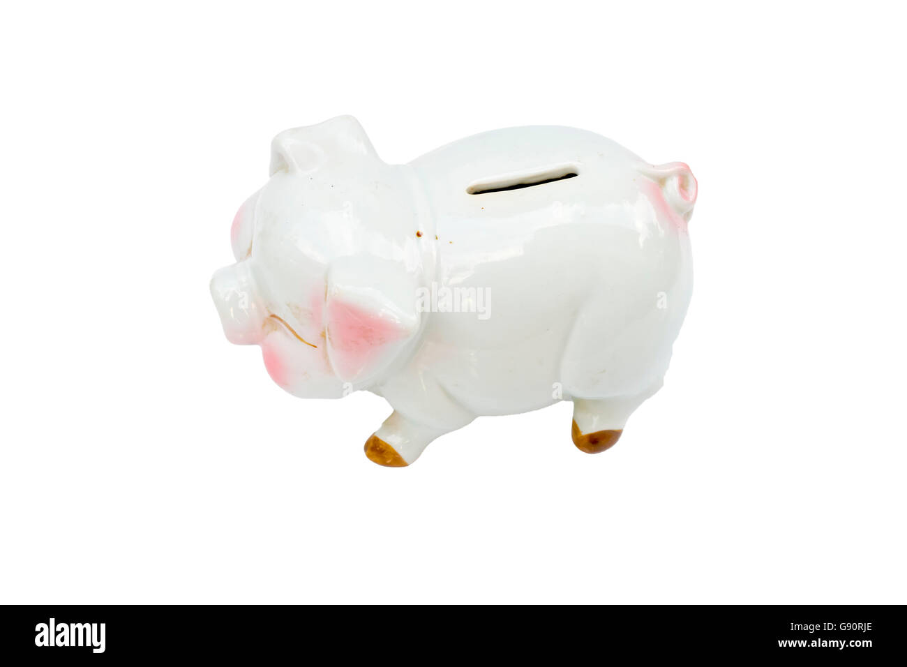 Piggy Bank Isolated on White Background with clipping path Stock Photo ...