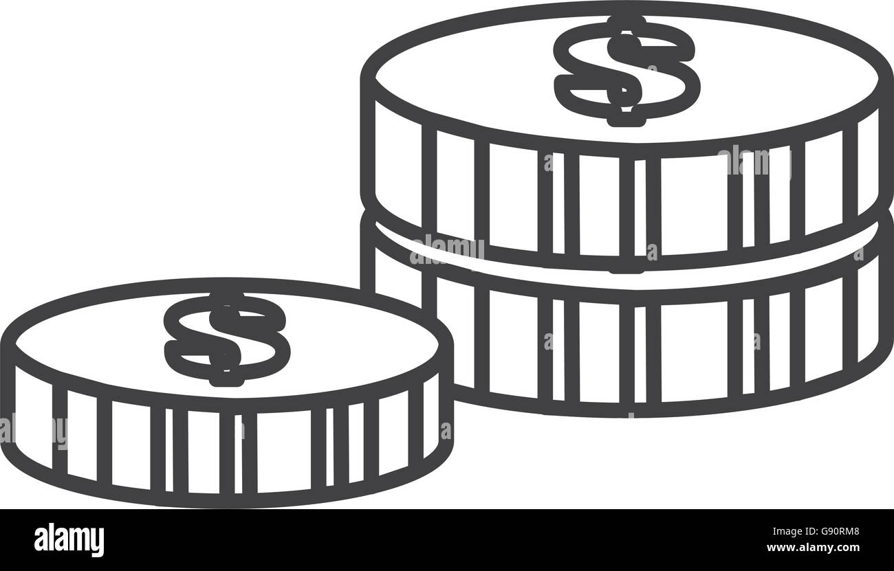 black and white coins, vector graphic Stock Vector Image & Art - Alamy