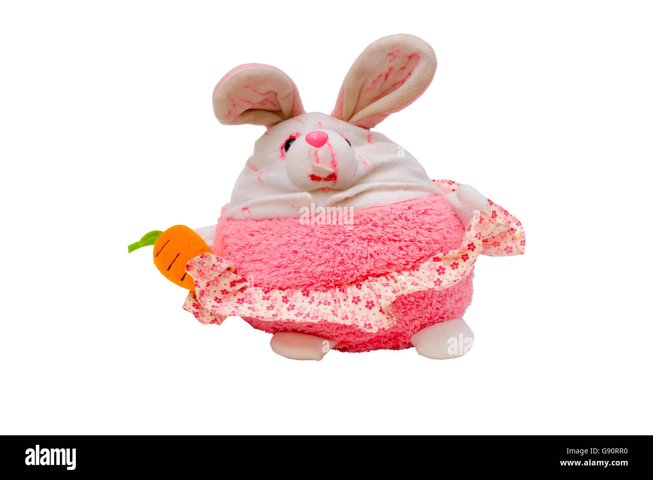 Little bunny doll isolated on white background,This has clipping path ...