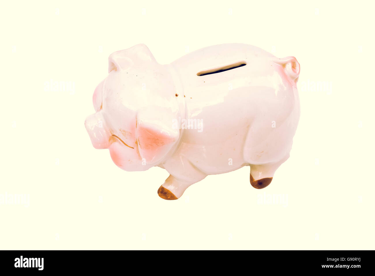 Piggy Bank Isolated on White Background with clipping path Stock Photo ...