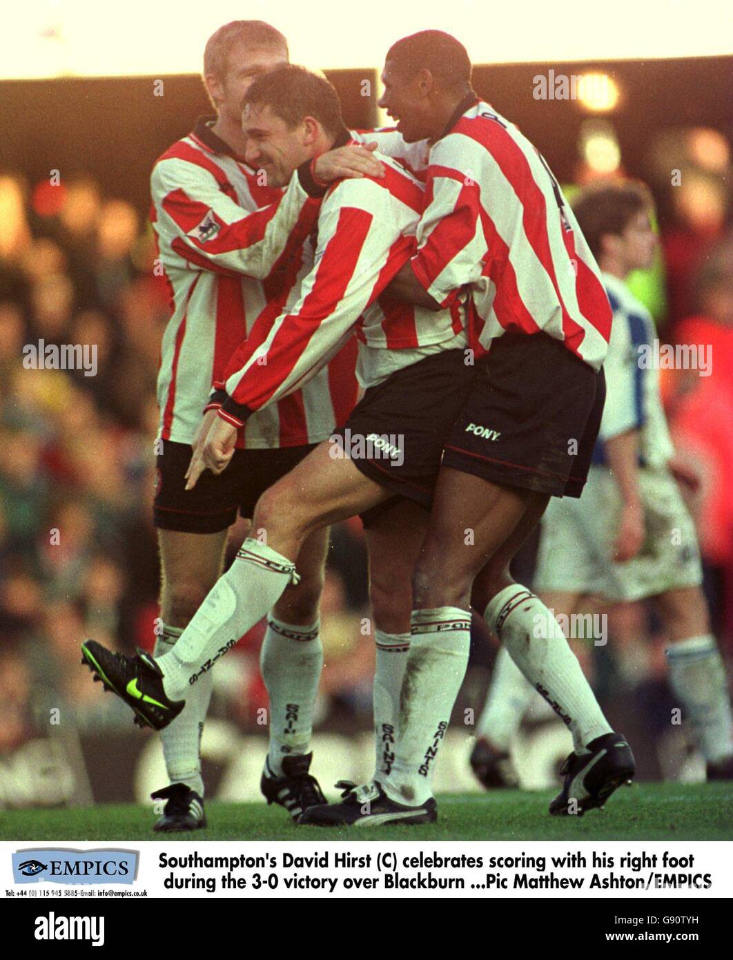 Southampton s David Hirst C Celebrates Scoring With His Right Foot 