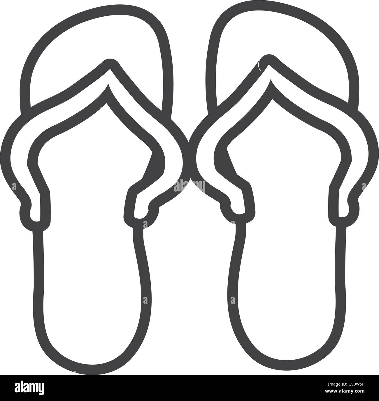 isolated beach sandals, vector graphic Stock Vector