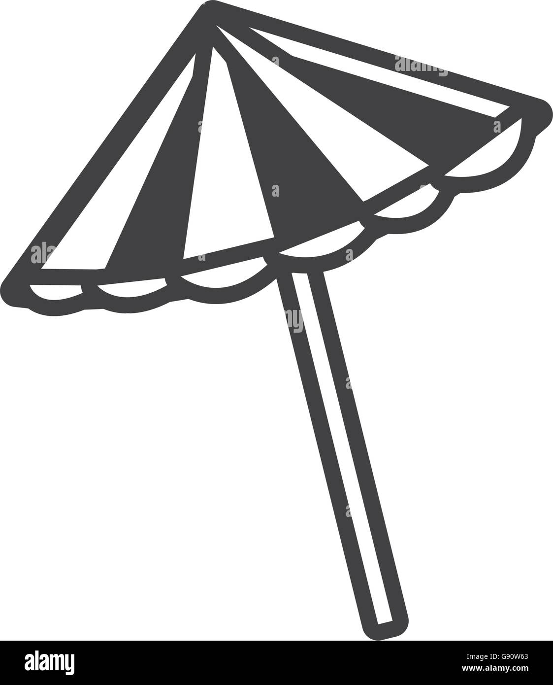 black and white beach umbrella, vector graphic Stock Vector Image & Art ...