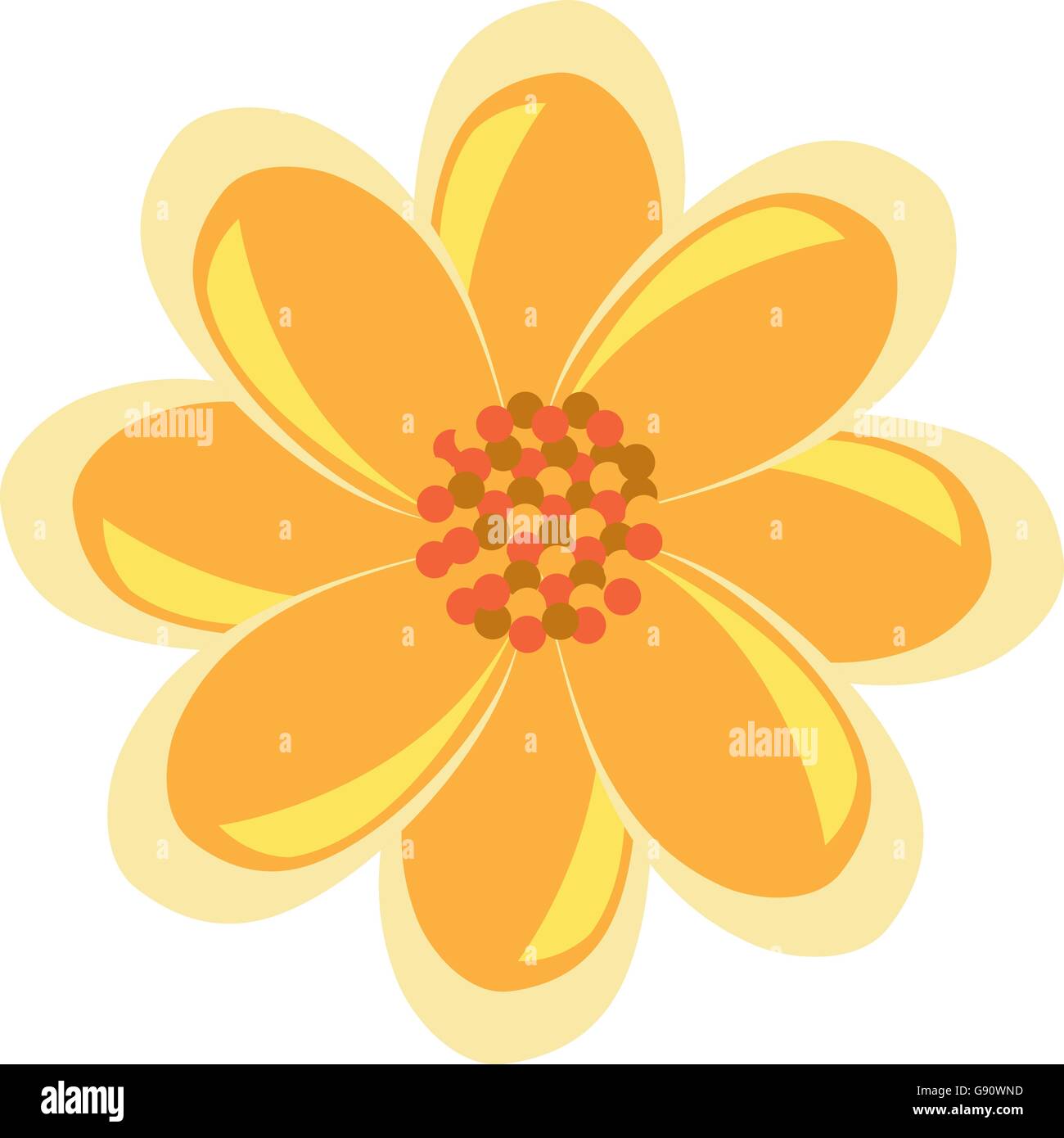 colorful yellow and red flower, vector graphic Stock Vector Image & Art