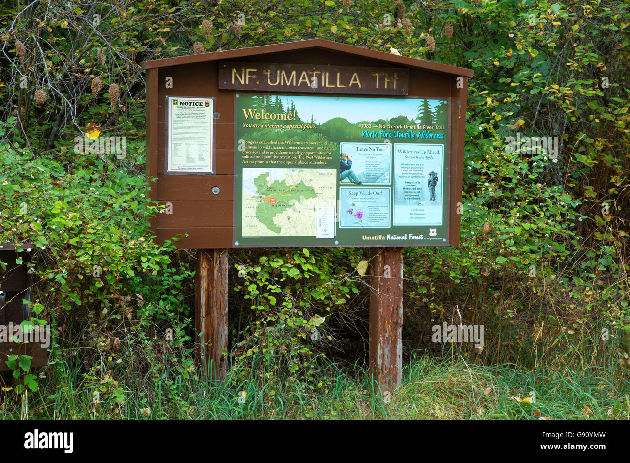 North Fork Umatilla River Trail kiosk, North Fork Umatilla Wild and