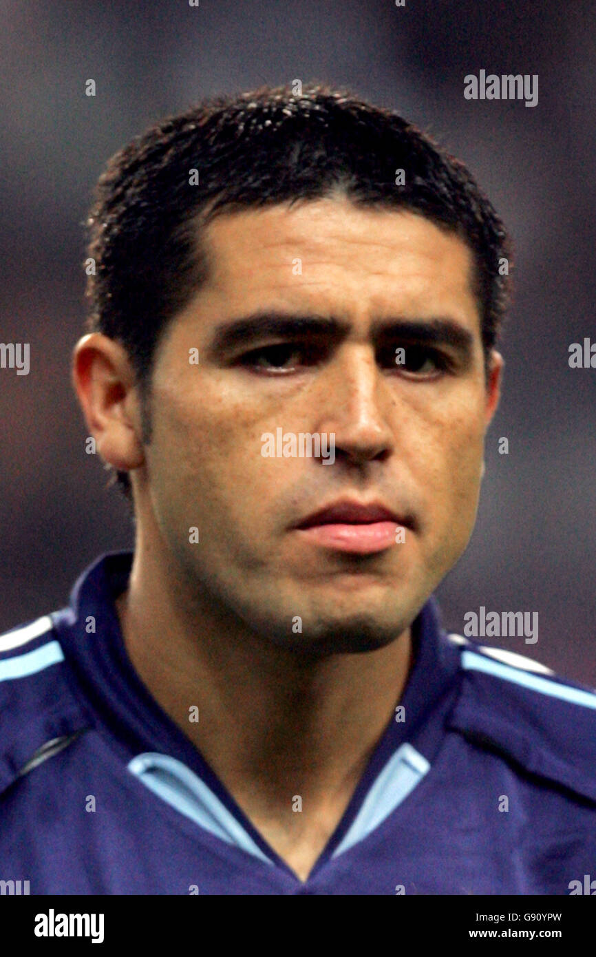 Soccer - Friendly - Argentina v England - Stade de Geneve. Juan Roman ...