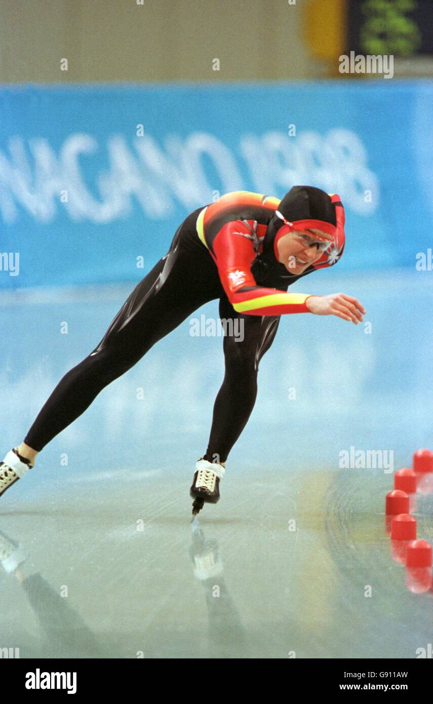 Speed Skating - Winter Olympics - Nagano 1998 - Women's 3000m. Claudia Pechstein, Germany. Stock Photo