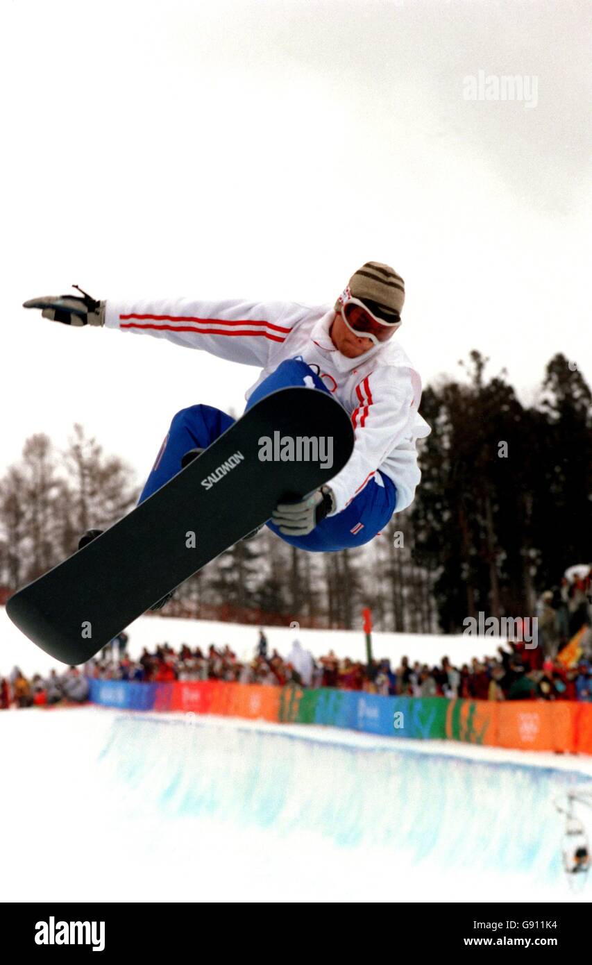 snowboarding/halfpipe Winter Olympics Nagano 1998 Stock Photo Alamy