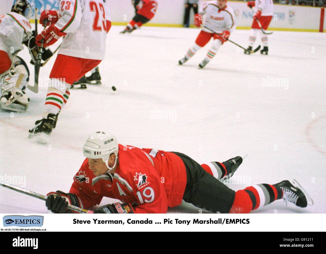 Ice hockey winter olympics 1998 final group canada belarus hires stock