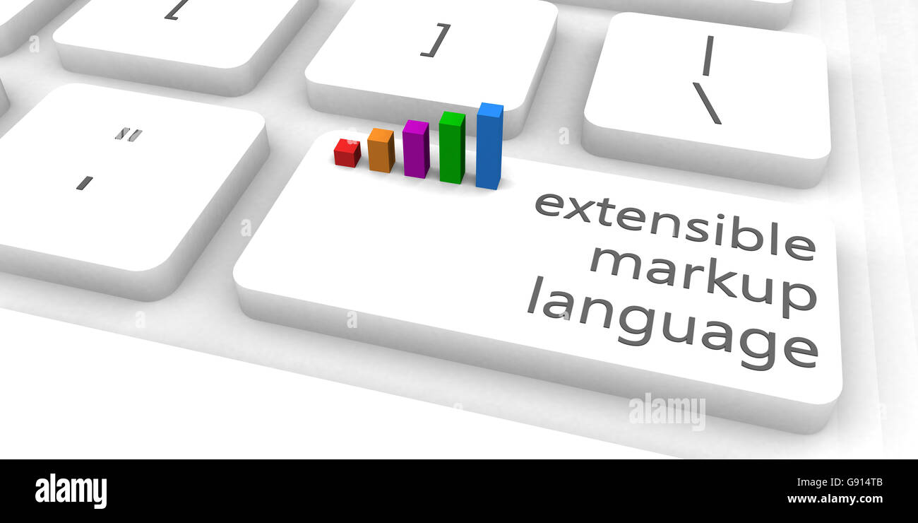 Extensible Markup Language or XML as Concept Stock Photo