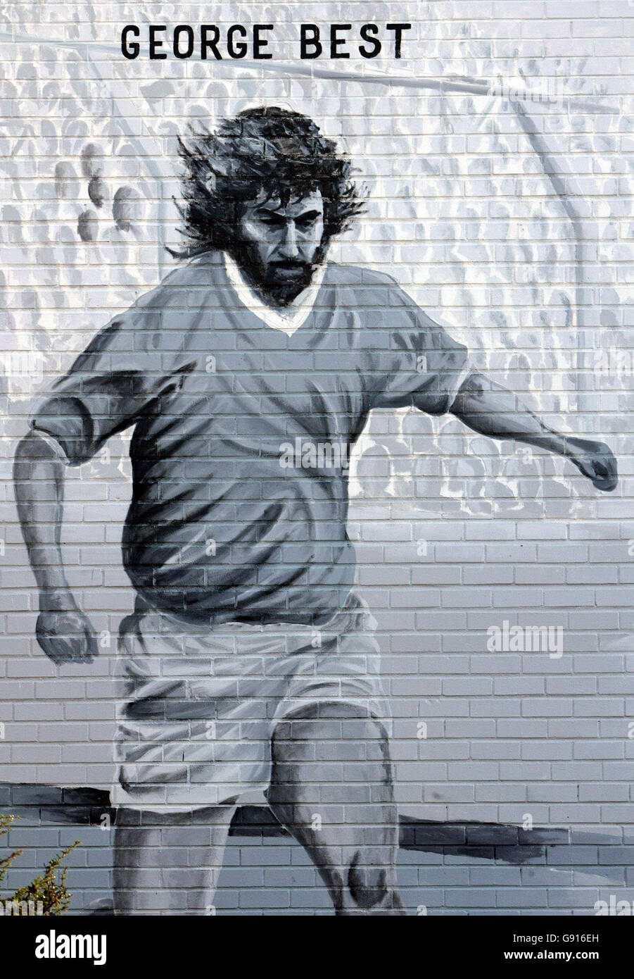 Best History. A mural to former footballer Best in East